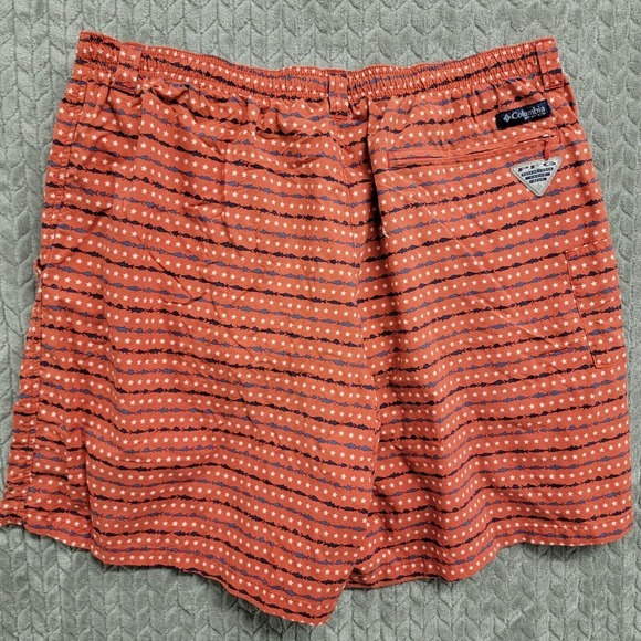 Columbia PFG Mens Size 2XL Super Backcast 8" Swim Fishing Shorts Mesh Lined Red - Picture 9 of 11